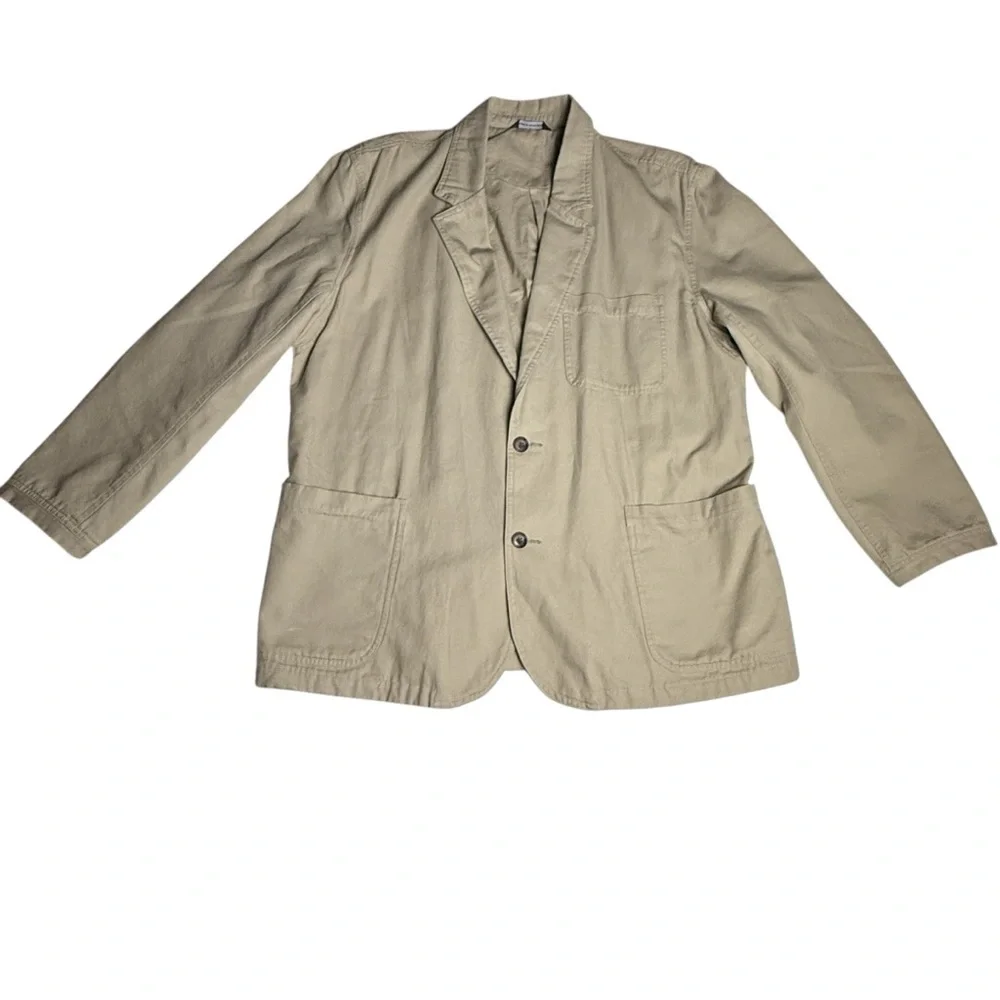 Duluth Trading Mens Fire Hose Presentation Jacket XL Khaki Blazer Tradesman Hunt